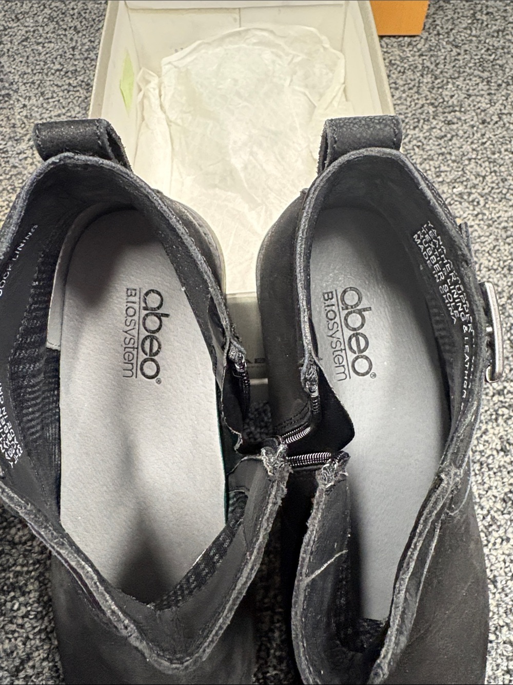 Abeo Black Suede Ankle Booties with Outer Side Buckle